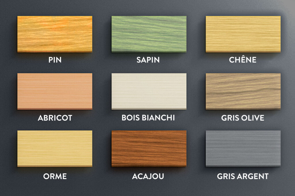 Palette de couleurs pour les lasures